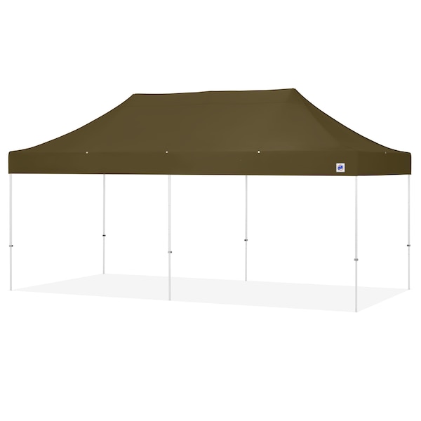 TAA Compliant Eclipse Shelter, 10' W x 20' L, White Steel Frame, OD Green Vented Top